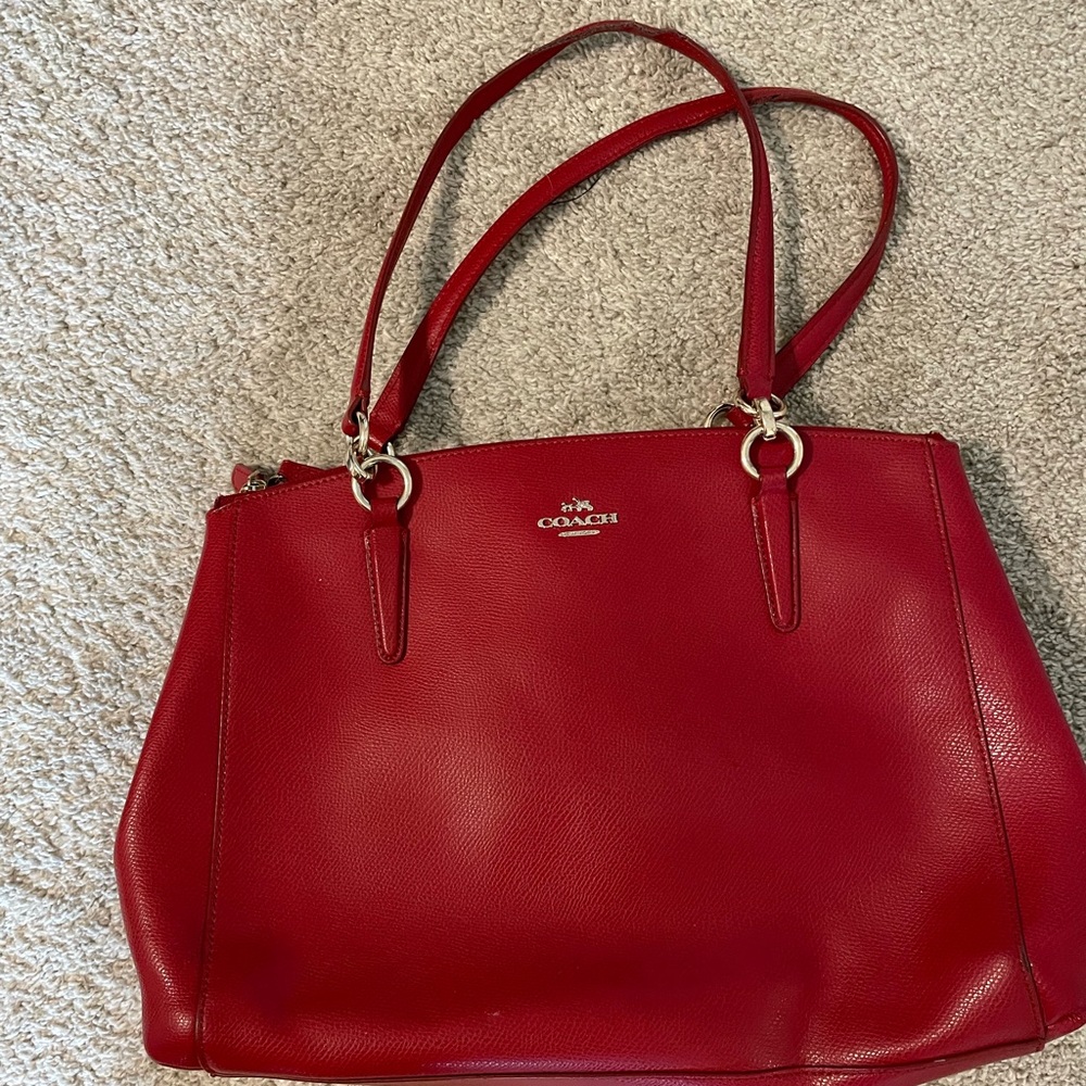 Red coach bag